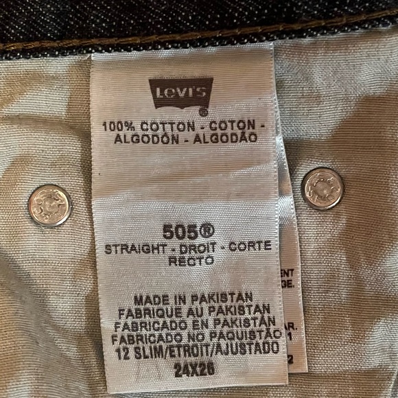 EUC Levi 505 Red Tag Girl’s 12 Slim, 24x26 - Picture 6 of 11